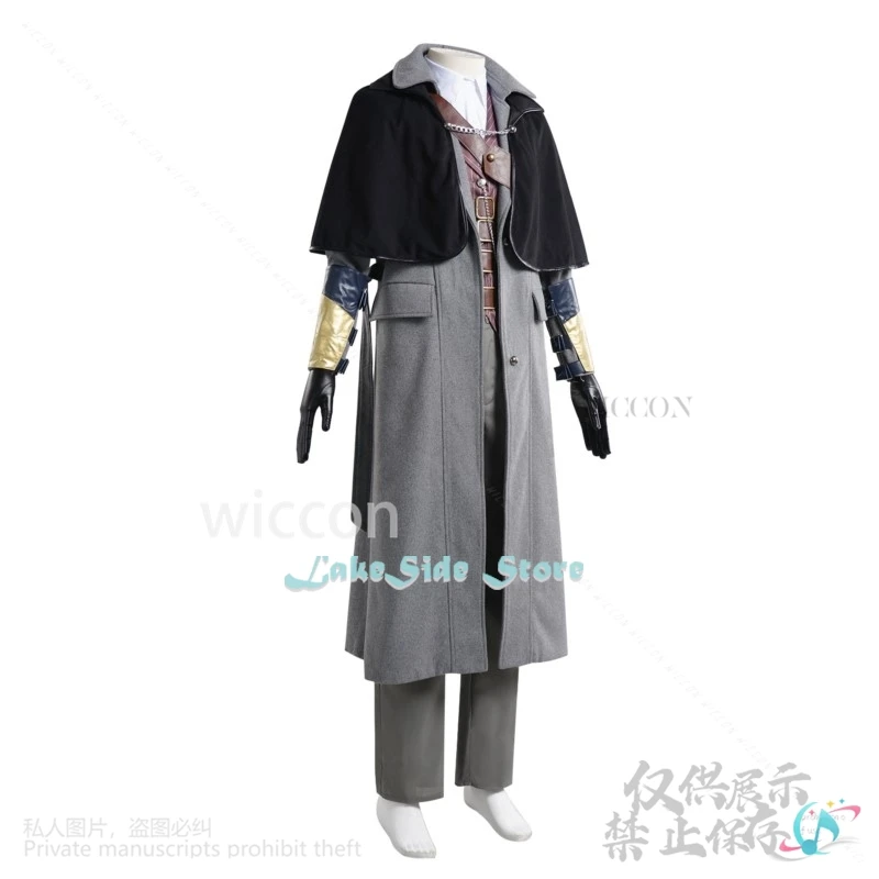 Anime jogo bloodborne cosplay Gehrman traje trench coat chapéu uniforme halloween terno de natal para o homem halloween cos personalizado
