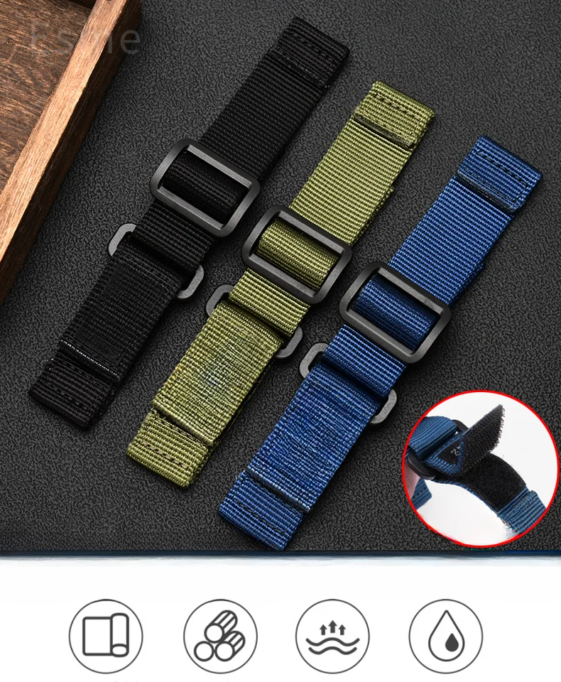 For Bell Ross Seiko Panerais Watch Straps, Waterproof Hook and Loop Fastener, Nylon Straps for Outdoor Transportation 20 22 24mm