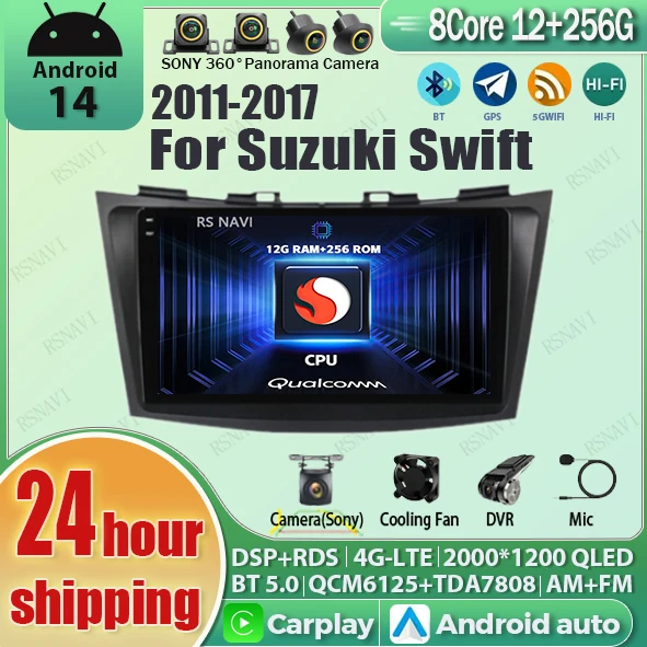 

Android 14 Multimedia Player For Suzuki Swift 4 2011-2017 Car Radio 2k Screen Navigation GPS Carplay Stereo Head Unit 48EQ 2din