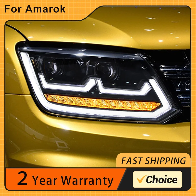 

Car Model Parts For AMAROK Pick-up 2010-2020 Head lamps LED or Xenon Headlight LED Dual Projector FACELIFT