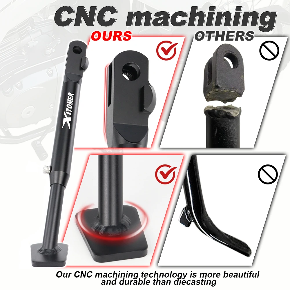 صالح لسوزوكي DR200S DR 200S 2015-2019 2020 وقوف السيارات القدم الجانب حامل داعم حامل دراجة نارية قابل للتعديل مسنده حامل جانبي #4