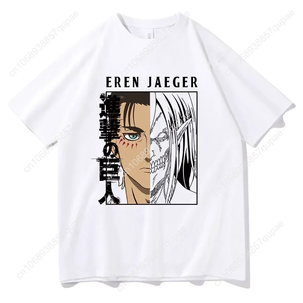 Anime Attack on Titan T Shirt AOT Eren Yeager Graphic Print Clothes Tops Fashion  Cotton Short Sleeve Tshirt Women Men