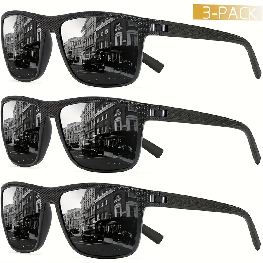 3PCS Vintage Mens Polarized Sunglasses Men Outdoor Sports Windproof Sand Classic Driving Fishing Sun Glasses UV400 Protection