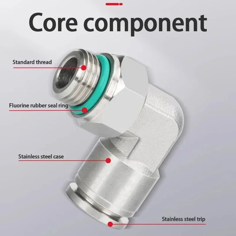 Imagem -03 - Encaixe Pneumático Trachea Quick Coupling Joint External g Thread Cotovelo Pl-g 304 10 Pcs 50 Pcs 200 Pcs Aço Inoxidável