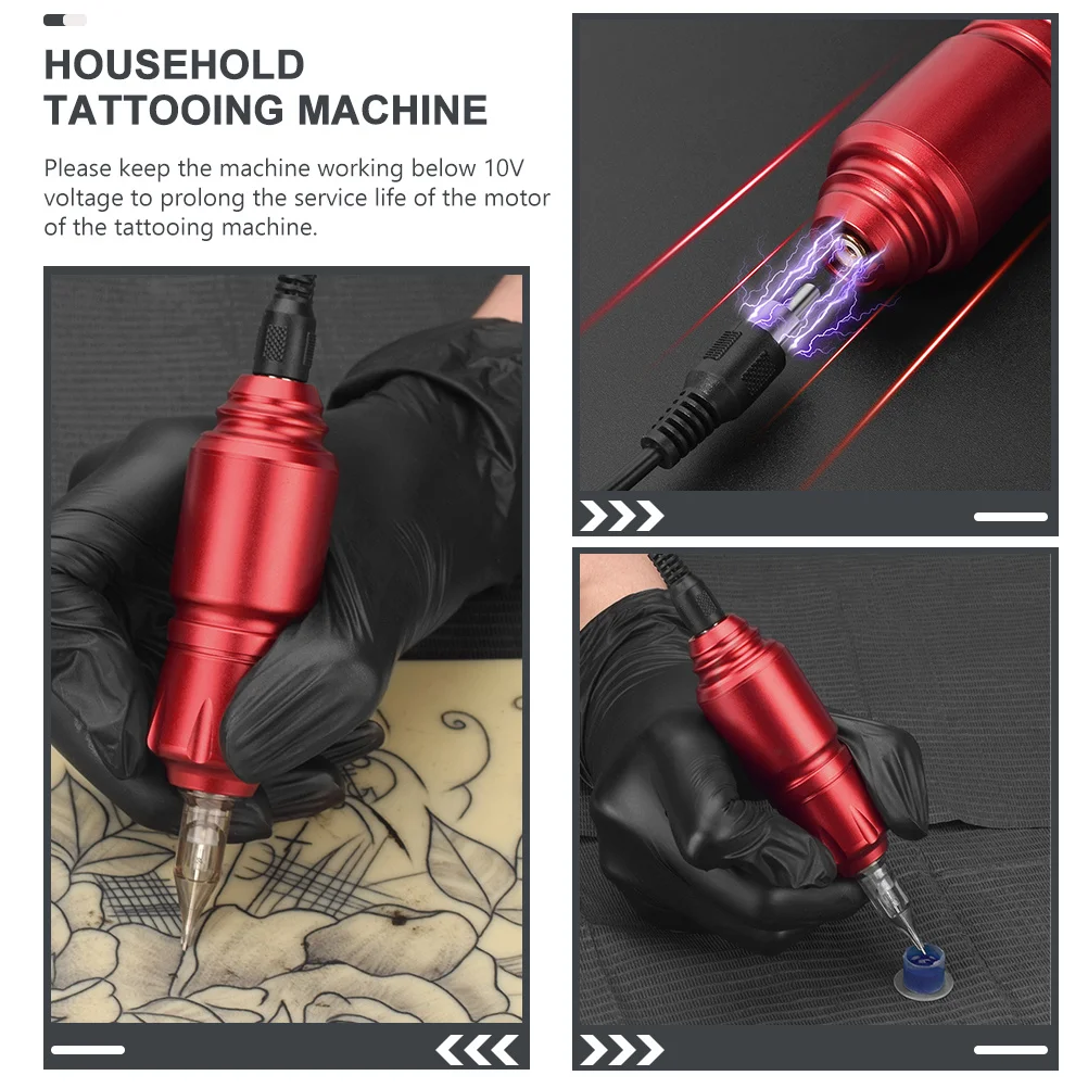 

Роторная ручка для татуировки из алюминиевого сплава, портативная электрическая тату-машина «сделай сам», для начинающих, долговечные яркие линии, профессиональная