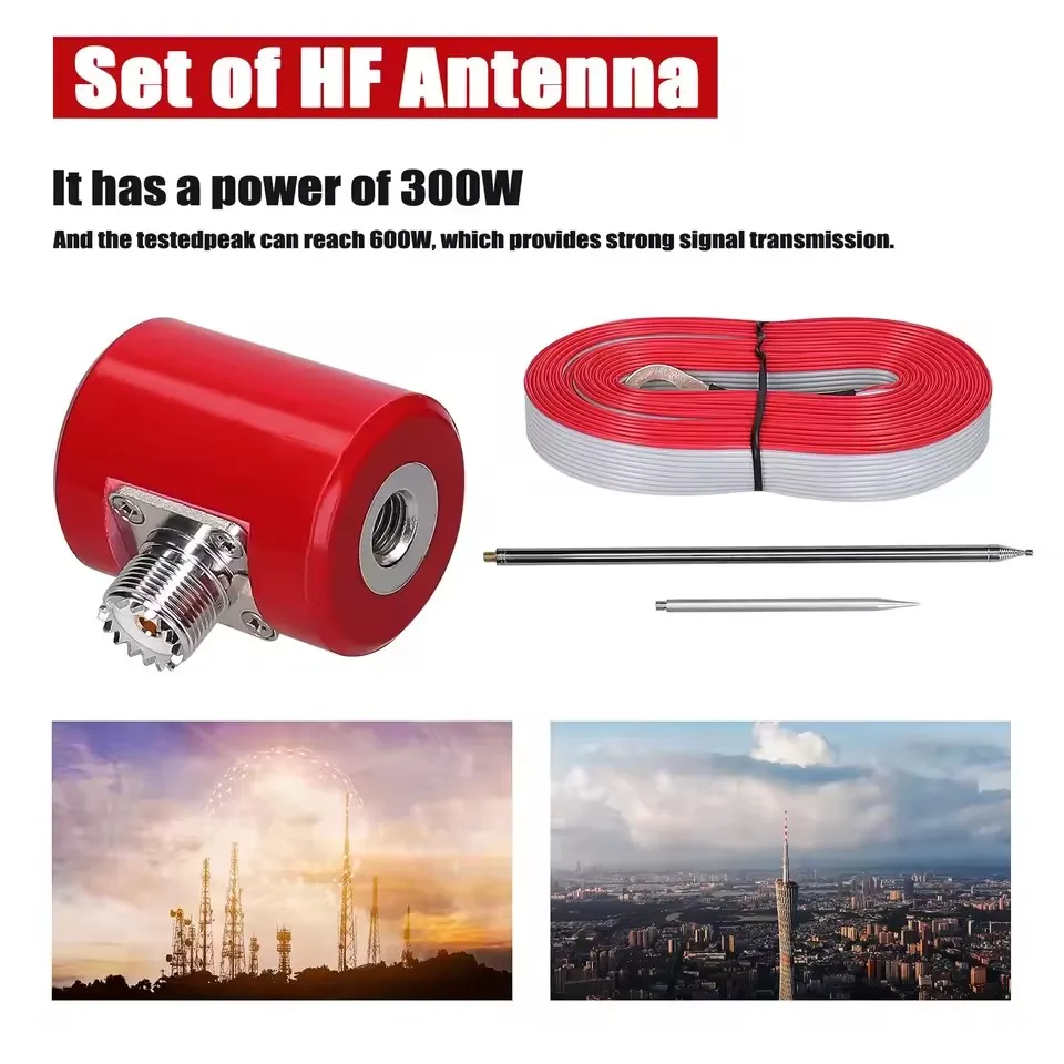 Antena QRP 5M/16.4 FT 14M-30MHz 300W Antena HF ze stali nierdzewnej 1/4 długości fali do radia USDX QRP