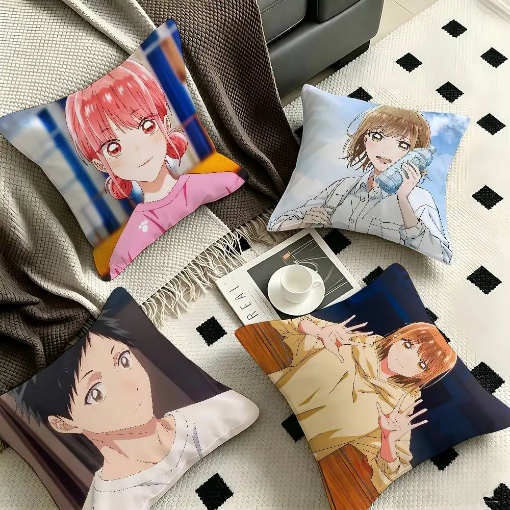 1pc Blue Box Pillow Case Fashion Square Pillowcase Bedroom Sofa Room Ins Decoration Leisure