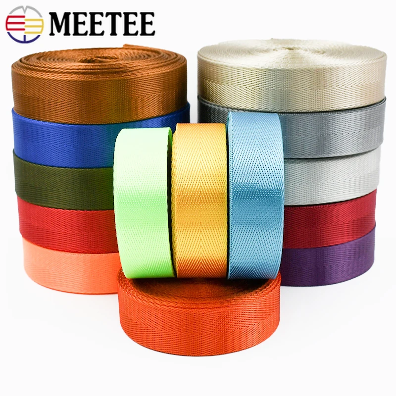 

8Meters 20-38mm Colored Nylon Webbing Tape Bag Strap Ribbon Band Backpack Belt Clothes Decor Bias Binding DIY Sewing Accessories