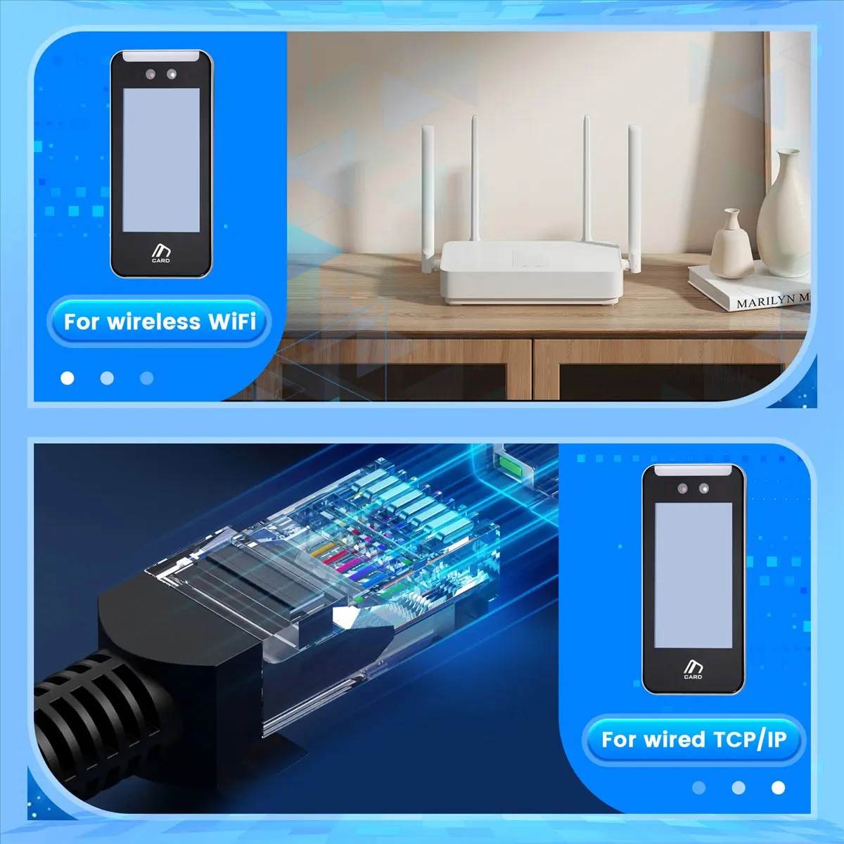 5 Inch Touch Screen Server IP WIFI Face Recognition Access Control Face Time Attendance Machine
