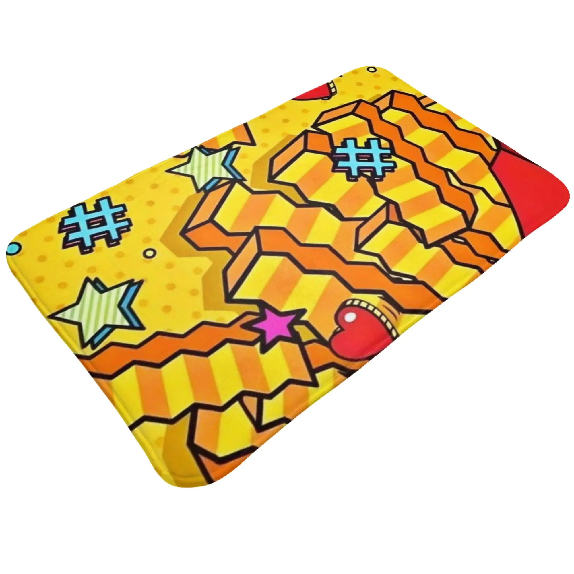 French Fries Pop Art Comic Fun Graphic Anti-Slip Doormat Kitchen Mat  Balcony Indoor Home Decor