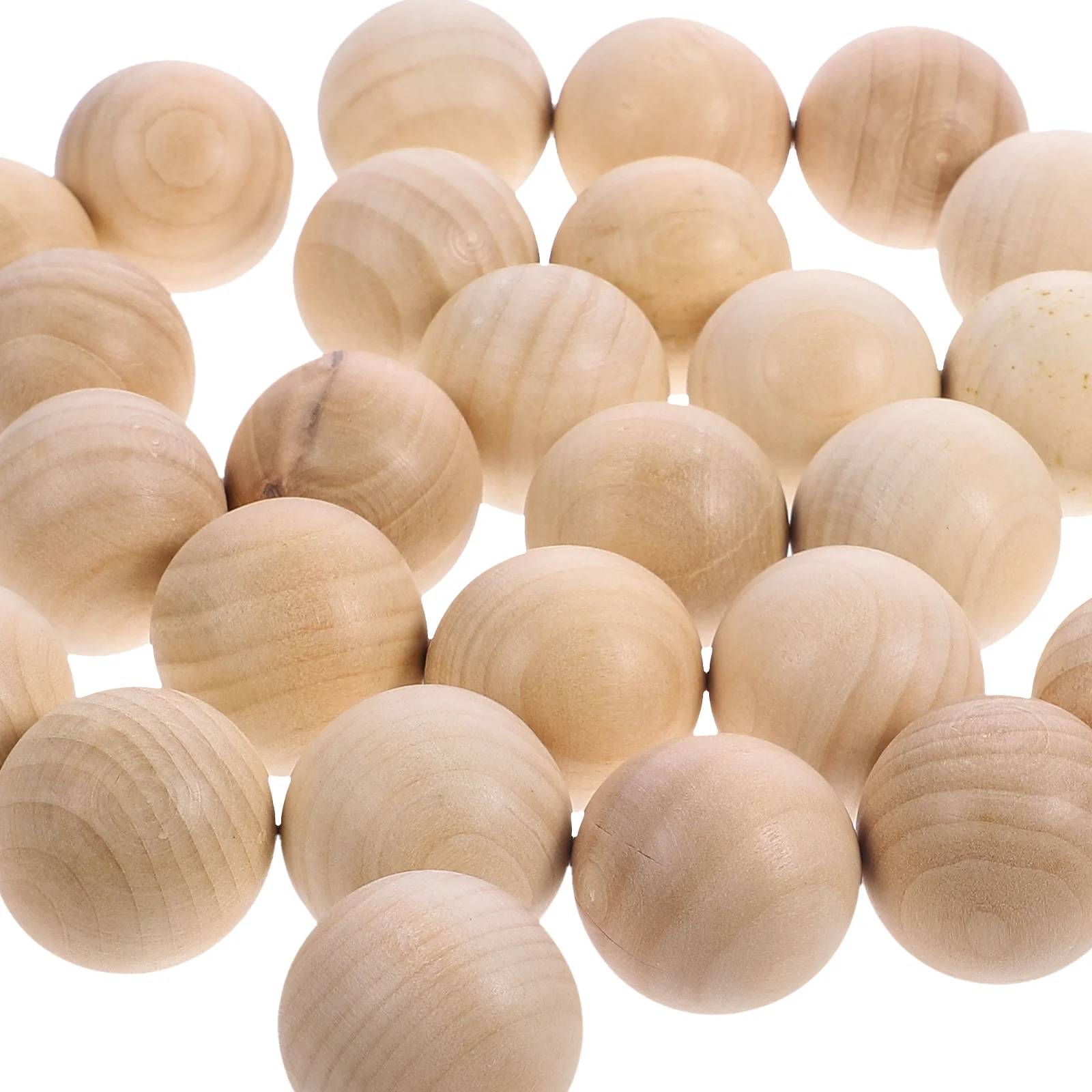 

30 Pcs Round Wooden Beads 3cm Natural Lotus Wood Smooth DIY Painting Crafts Jewelry Decor Sewing Accessories
