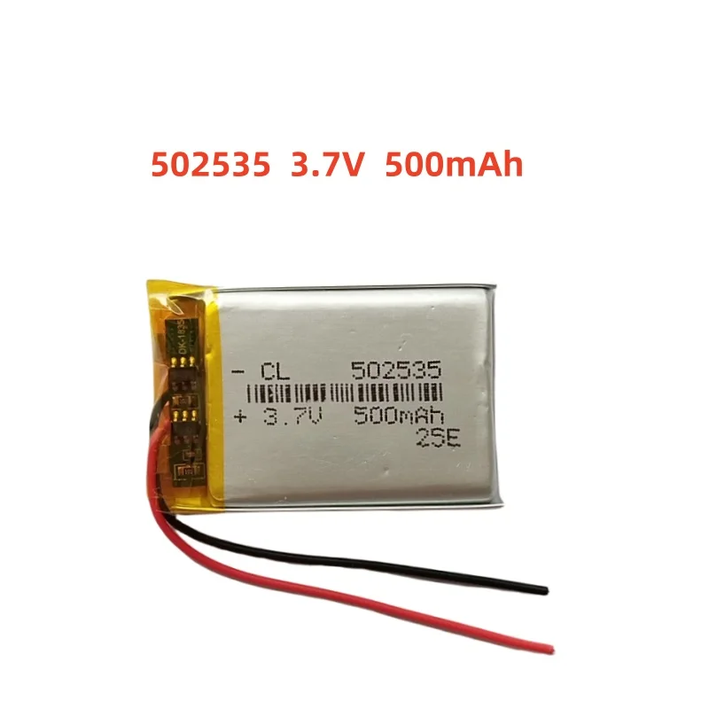 

3.7V 500mAh Li-Polymer Replacement Li Lipo Battery 502535 JST 2Pin 1.0/1.25/1.5/2.0/2.54mm Connector For GPS Camera LED
