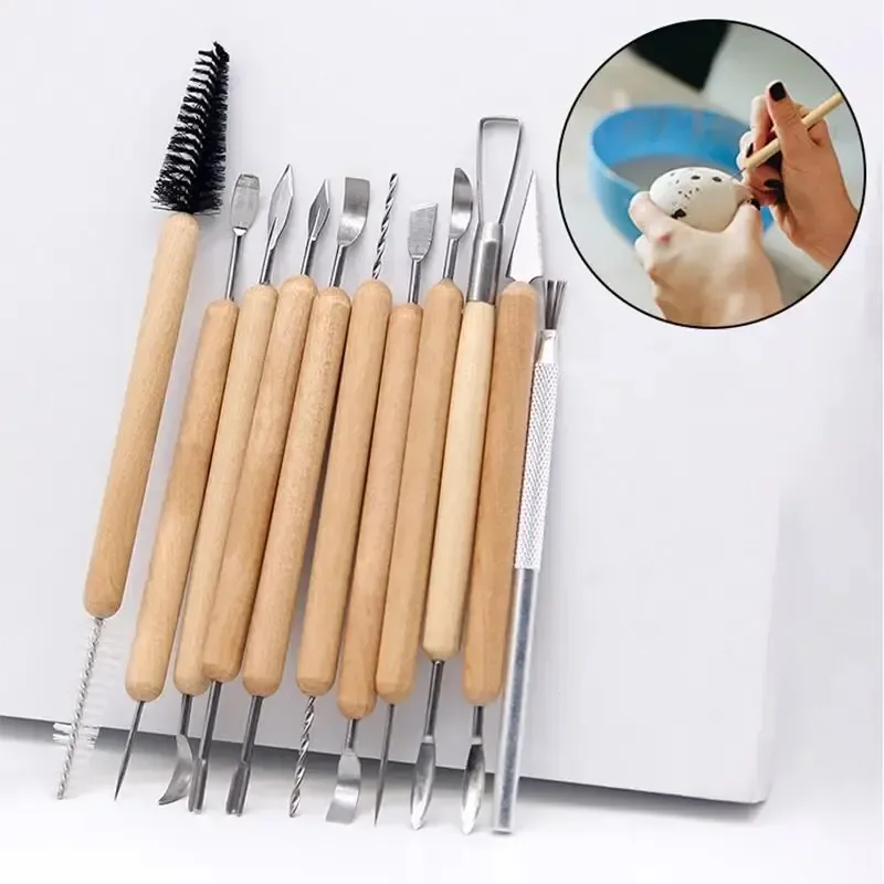 11pcs art Hobby doyes diy clay tools Cold potcelain polymer clays molds sculpting Tools for Modeling cutters ceramics & pottery