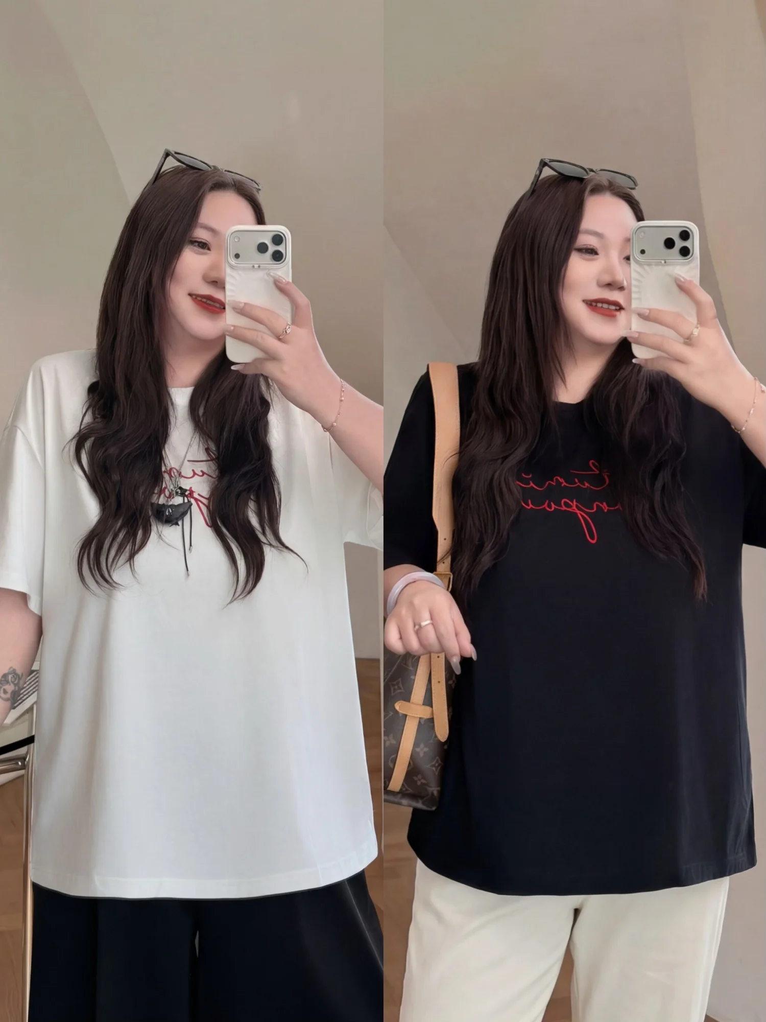 

plus Size Women's Casual Cotton Blend T-Shirt Short Sleeve Slimming Loose Fit Spring Commute Style Meat Concealing Top