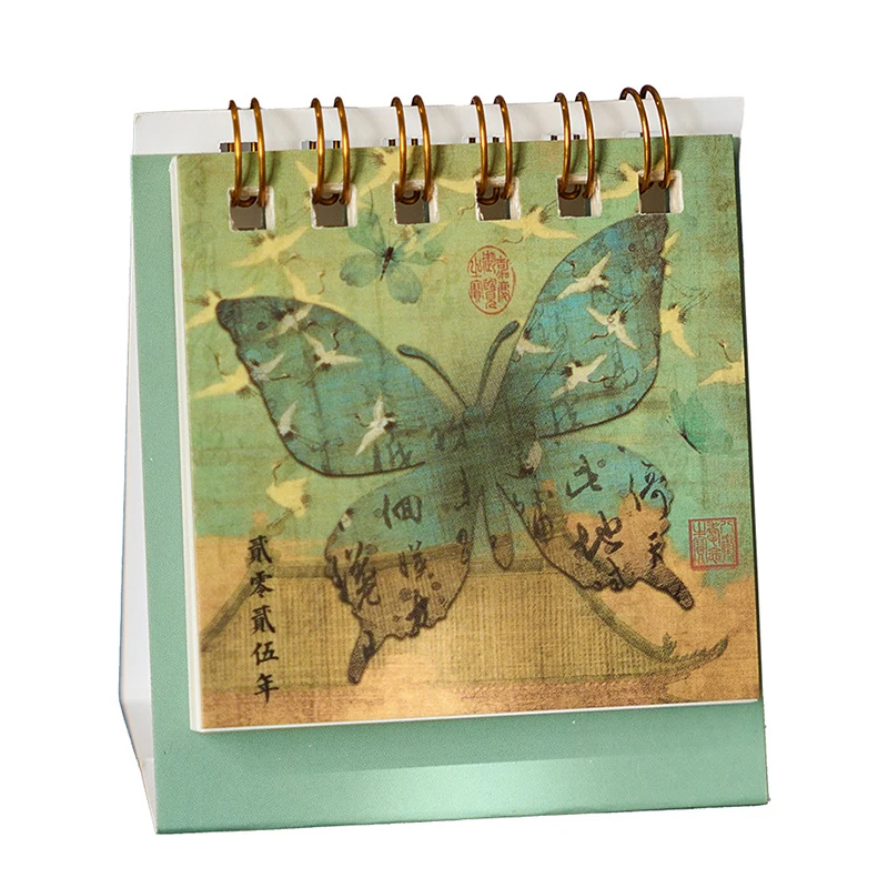 Chinese Style Vintage 2025 Desktop Calendar Mini Desktop Planner Calendar Student Supplies Creative High Quality Small Calendar