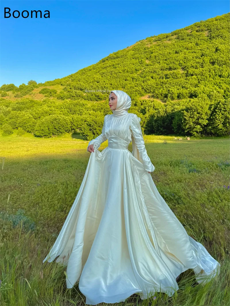 Booma A-Linie, lange, einfache Abendkleider, plissierte formelle Kleider für Frauen, elegante Ballkleider, Saudi-Arabien, nach Maß 2023