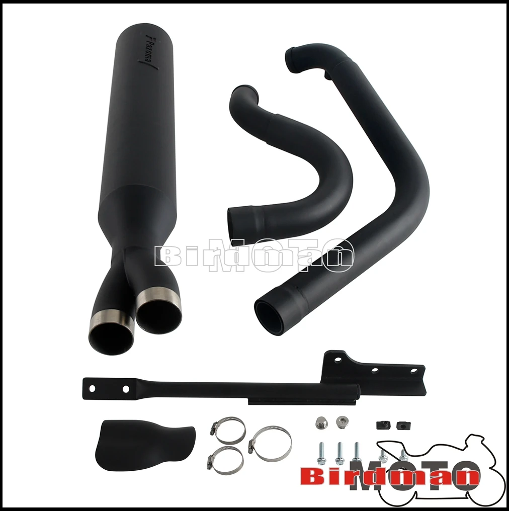 High Performance 2-In-1 Full Length Exhaust Stepped Head Muffler For Harley Dyna Fat Street Bob Low Rider Super Wide Glide 06-17