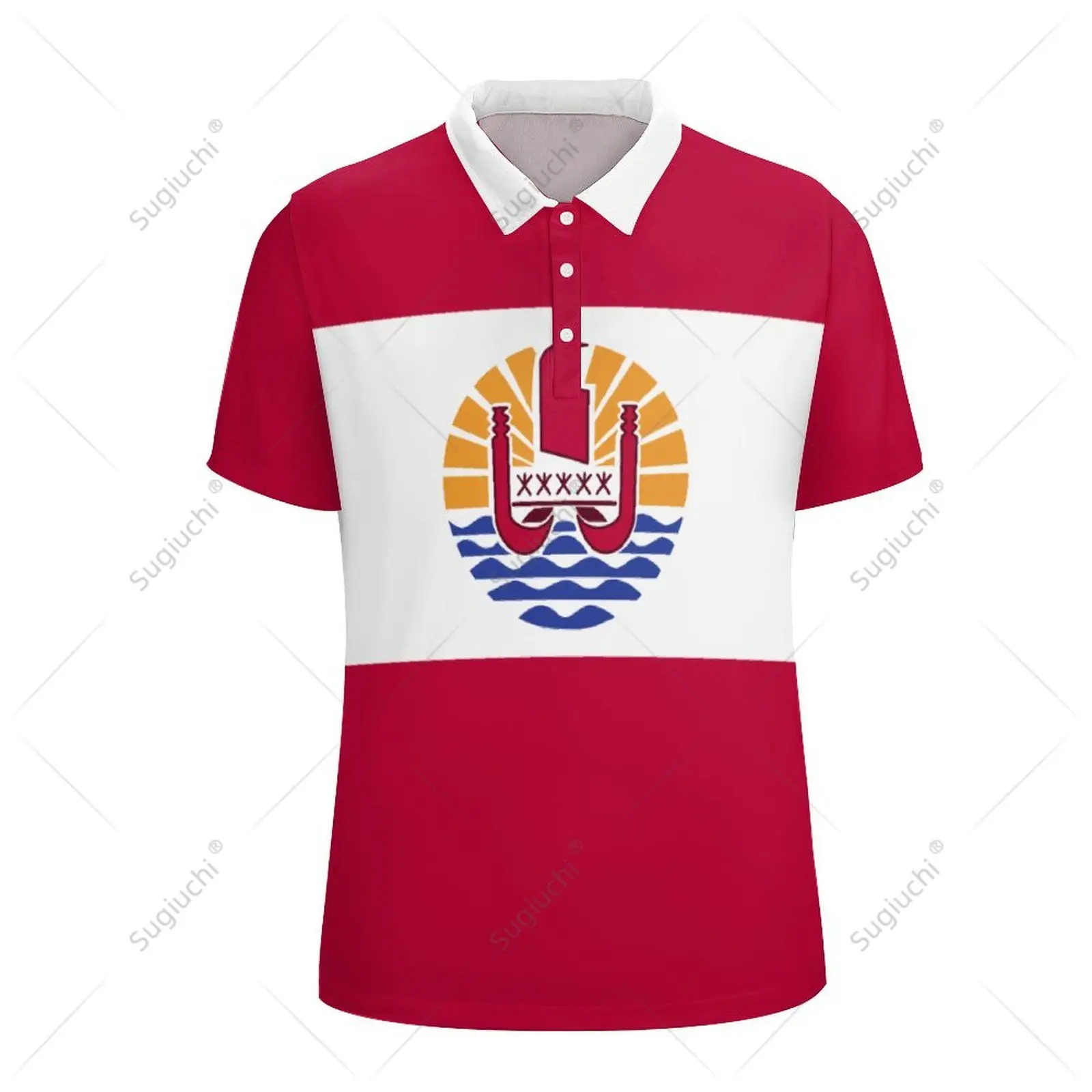 Unisex Polo Shirt Tahiti Flag 3D Print Man Polo Fashion Clothing Tracksuits Short Sleeves