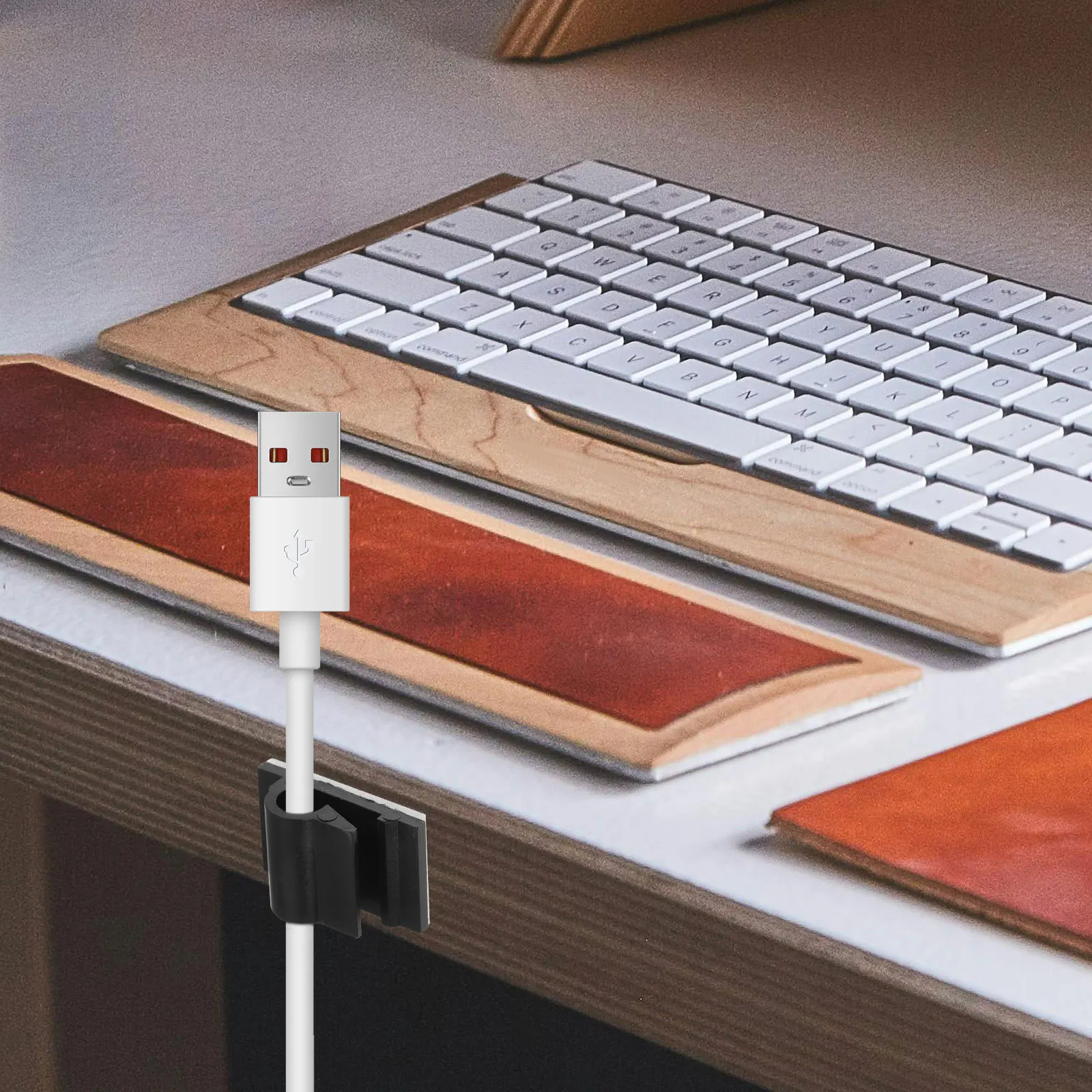 

50 Pcs Tablet Stand Adhesive Cable Holder Wire Clips Self Cord Self-adhesive Black Organizer Management