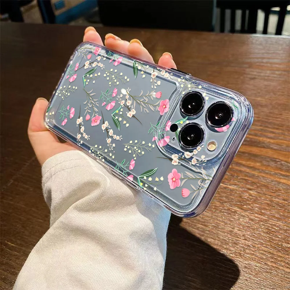 Flower Phone Case For iPhone 14 Covers iPhone 11 15 Pro Max 13 12 XR X Xs 7 8 Plus 15promax 13promax Soft TPU Transparent Funda