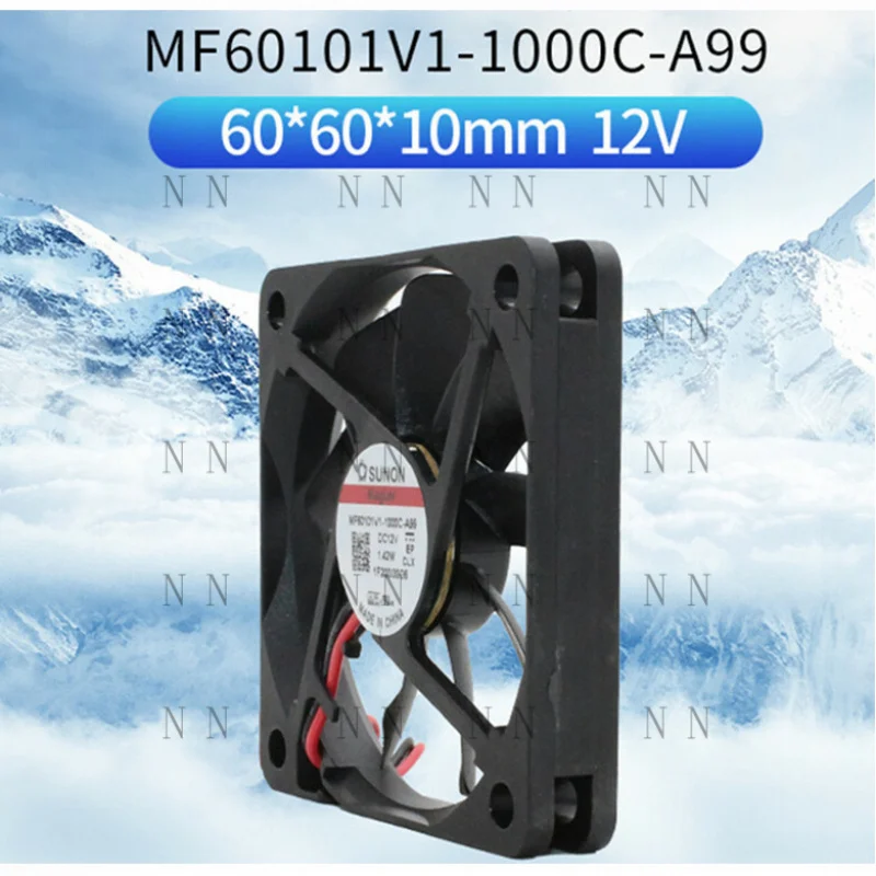 GGT   FOR SUNON MF60101V1-1000C-A99 6cm 12V 1.42W 6010 Ultra-thin Magnetic Levitation Fan