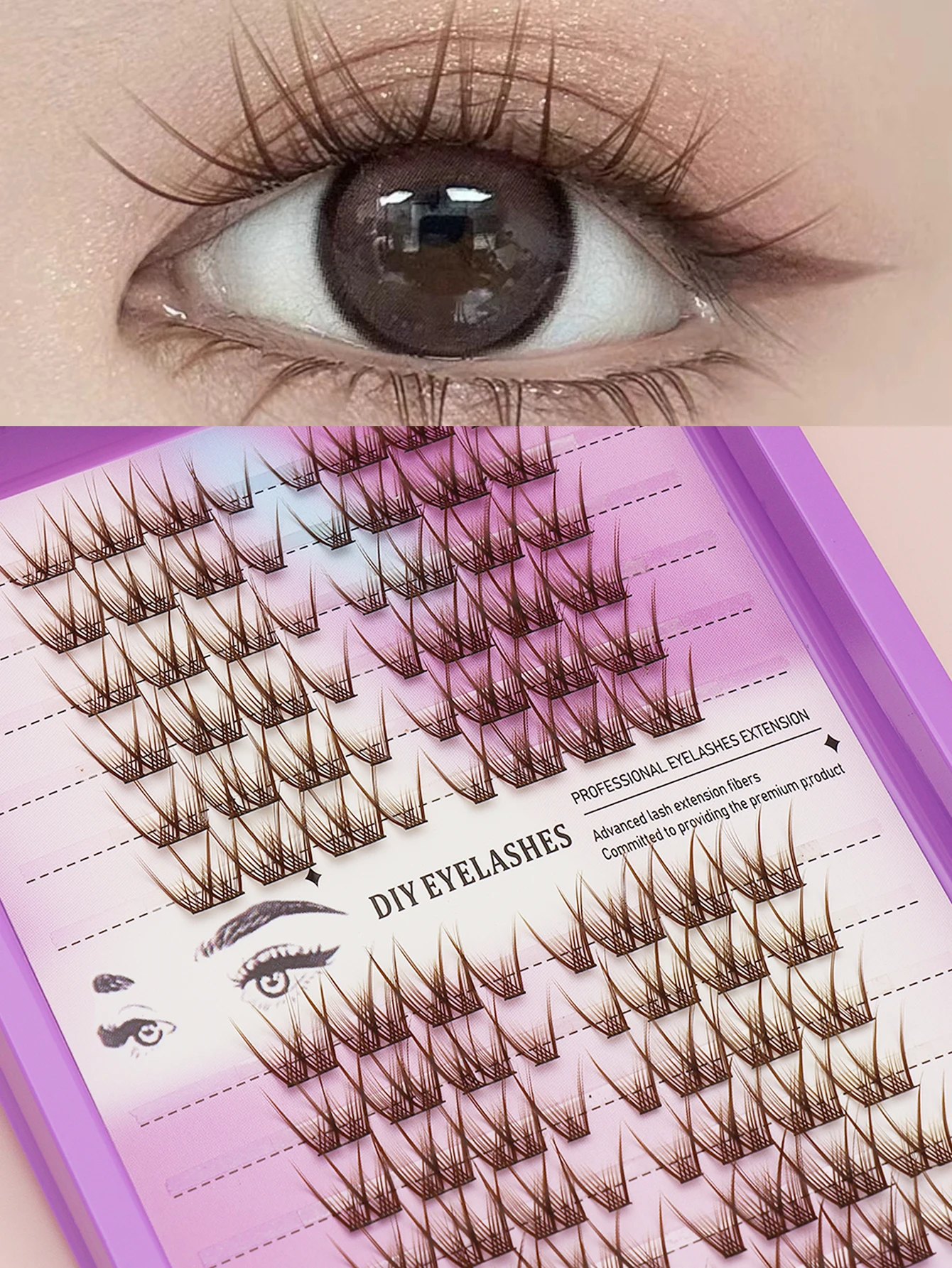 رموش صناعية طبيعية بنية اللون بأنماط مختلفة، ضرورية للسفر. رموش المنك رقيق وناعمة ثلاثية الأبعاد، رموش طويلة #1