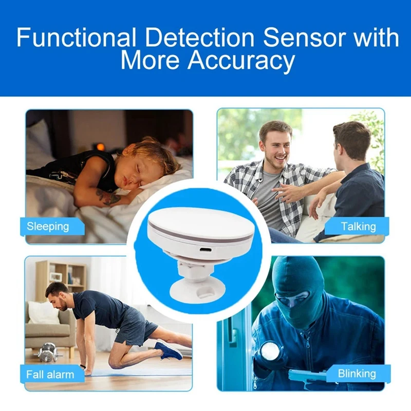 Abzz-tuya-人間の圧力センサー,wifi,サイレン付きmmwaveレーダー,モーション検出,スマートライフ,ホームオートメーション,DIY, 5v