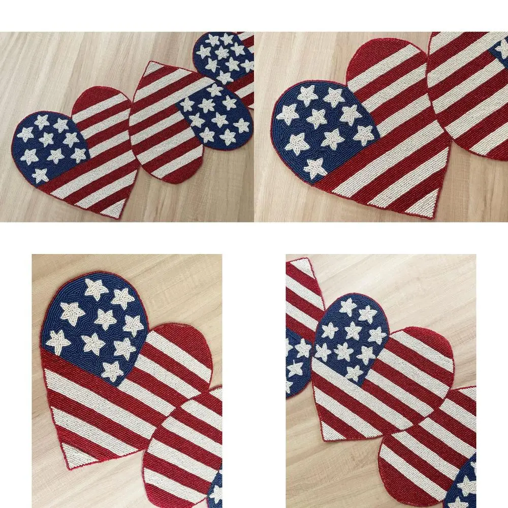 

Elegant Beaded Table Runner for 4th July Independence Day, Lightweight and Decorative, Ideal for Dining, Weddings, Parties, and