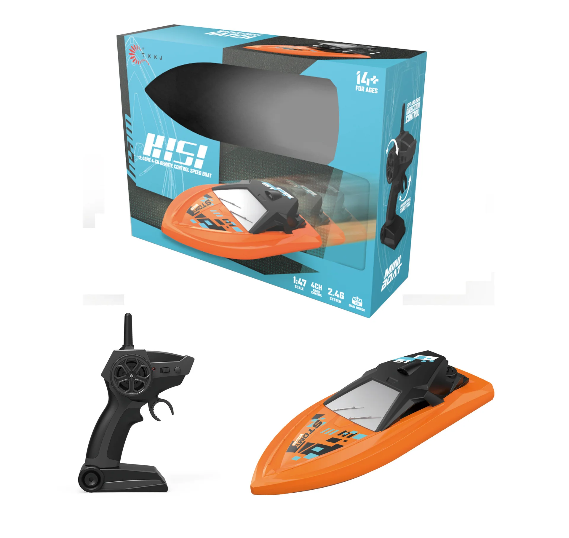 H116 2.4 جيجا هرتز قارب سباق للتحكم عن بعد مقاوم للماء عالي السرعة قابل لإعادة الشحن لعبة مائية هدية #2