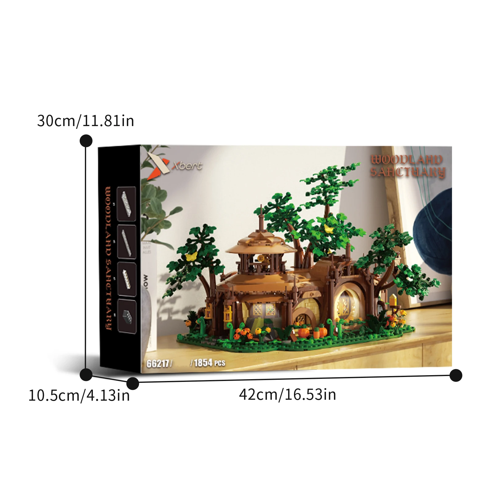 

Building Blocks Woodland Sanctuary, Fantasy Treehouse, 1854PCS ABS Building Toy with LED Lit Collectible Decor Gift for Adults