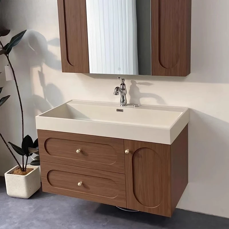 

Corian French integrated basin, bathroom cabinet, combined bathroom, washbasin, sink, washbasin cabinet, antique style