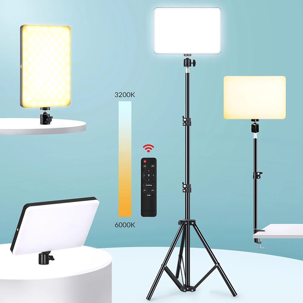 

10 Inch LED Video Lighting Panel Photography Lamp EU Plug 3200k-6000k Photo Studio Fill Light With Tripod For Youtube VK Makeup