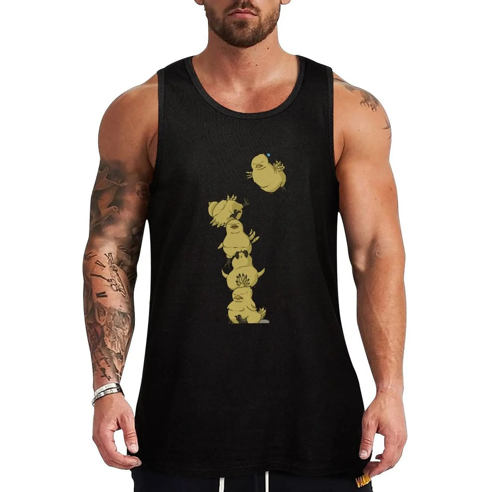

Fat chocobo tower Tank Top Vests T-shirt men Male vest Sleeveless men