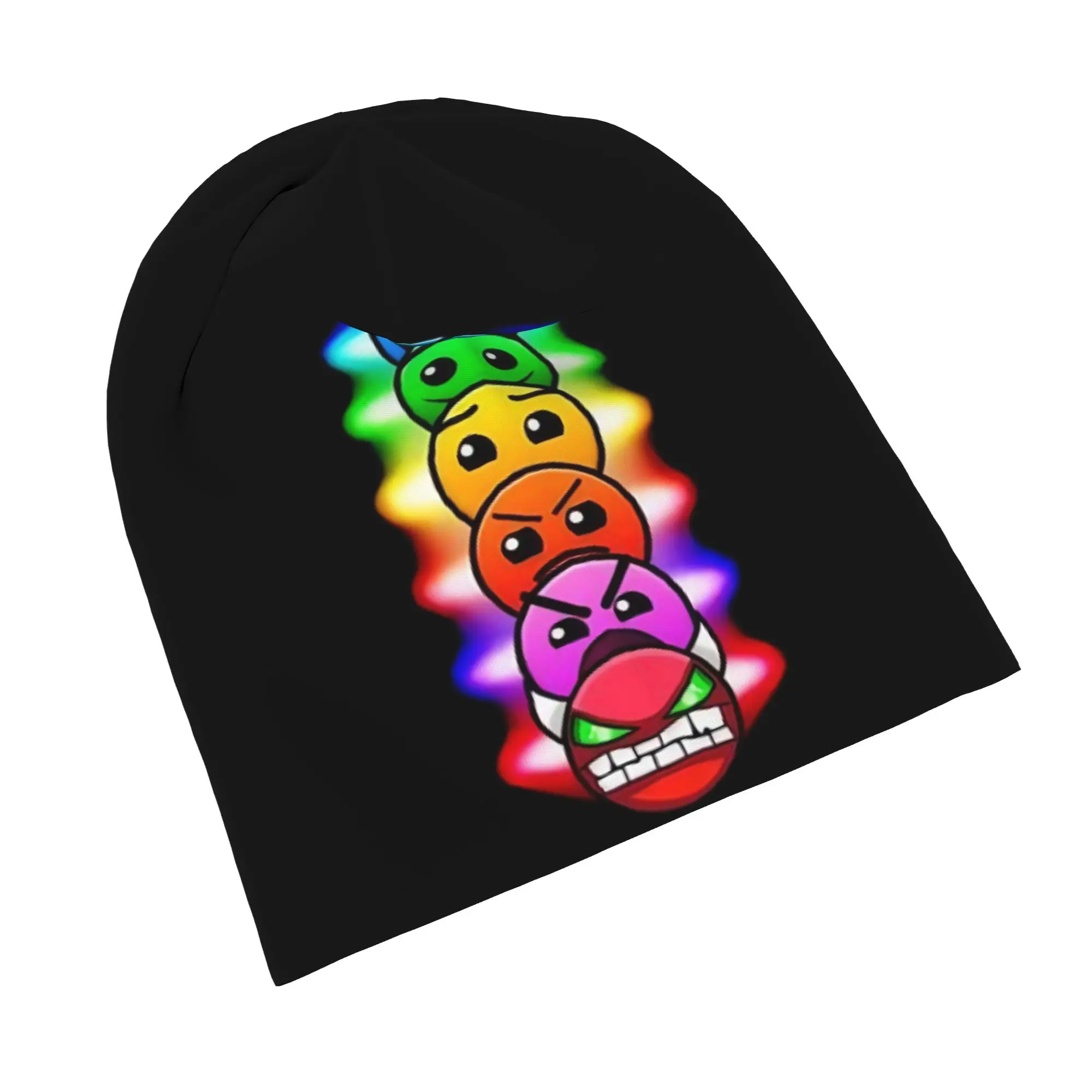 Geometric Dash Video Game Caps Geometry Dash Casual Unisex Street Skullies Beanies Hat Summer Warm Dual-use Bonnet Hats