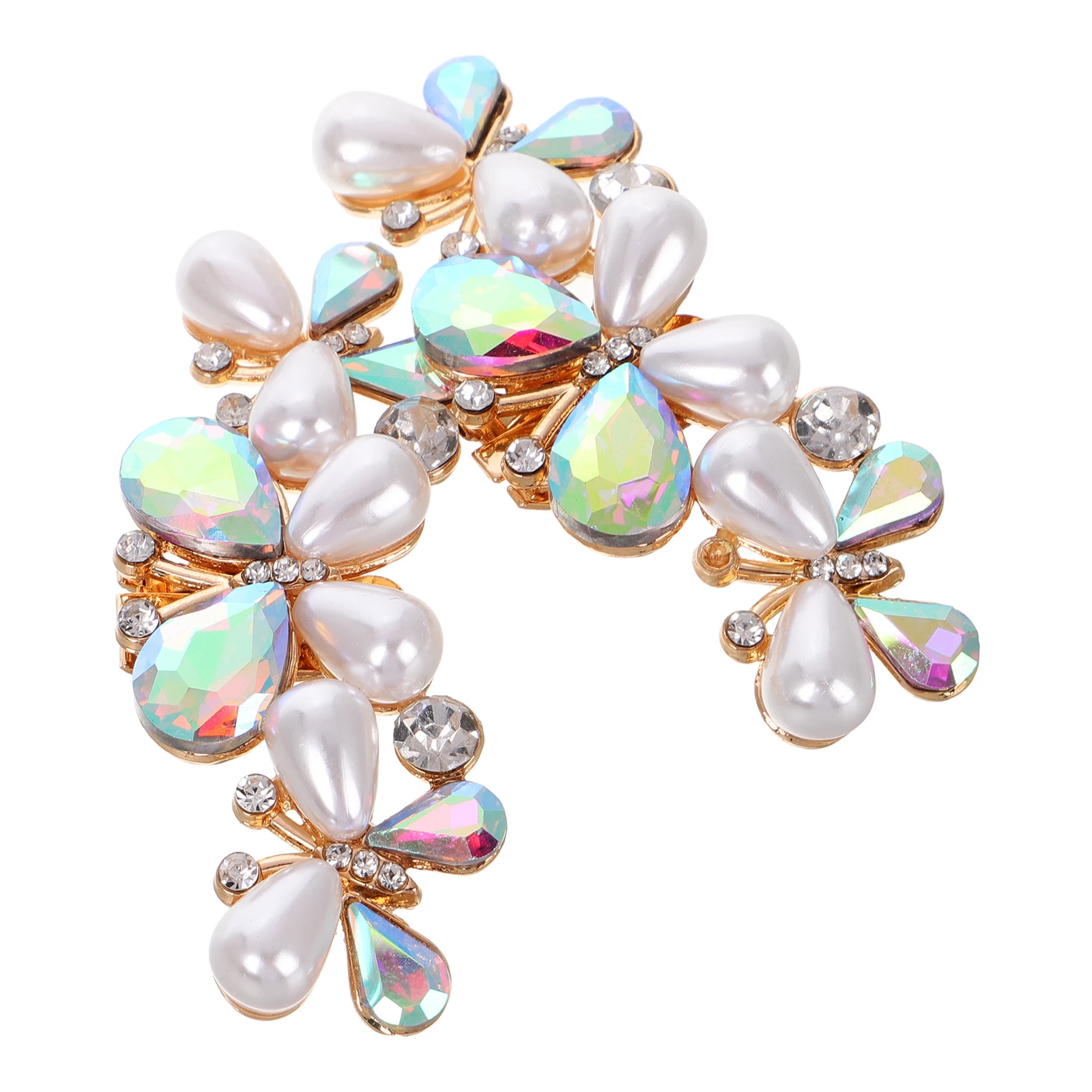 

High Heels Buckles 1 Pair Bling Shoe Clips Alloy Bridal Hair Clip Women Dress Flats Rhinestone Crystal Pearl Wedding