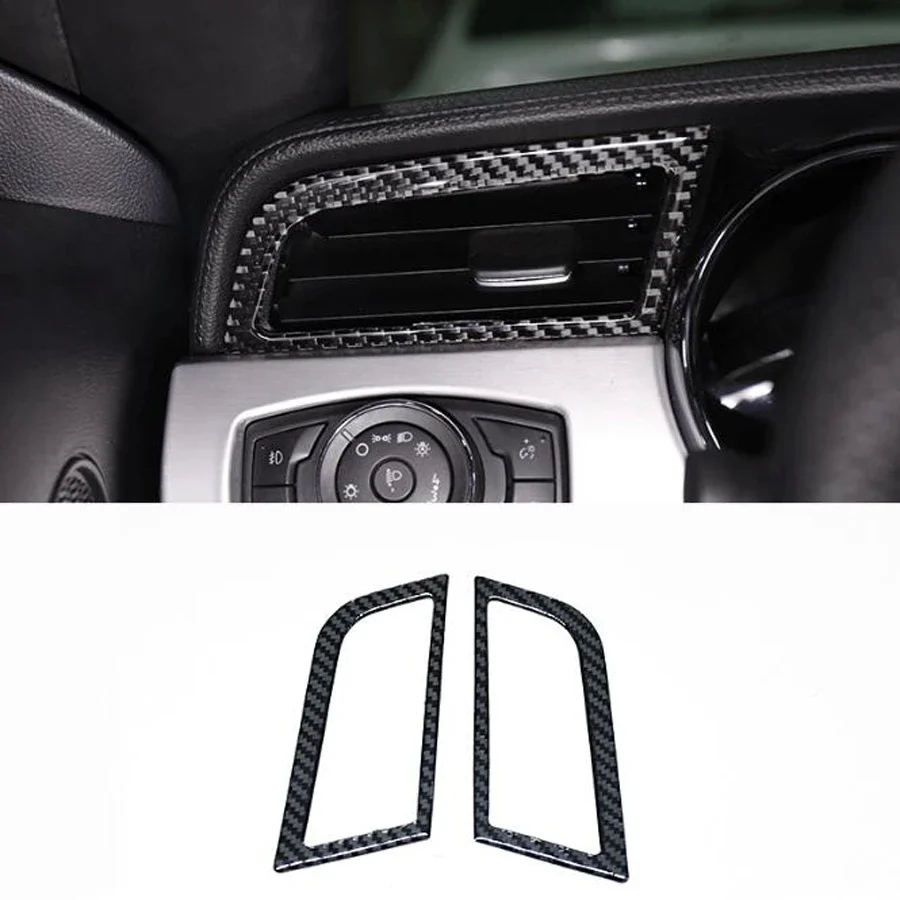 

Fit For Ford Mustang 2015 2016 2017 Car Front Console Dashboard Side Air Vent Frame Trim Stickers Styling Carbon Fiber Sticker