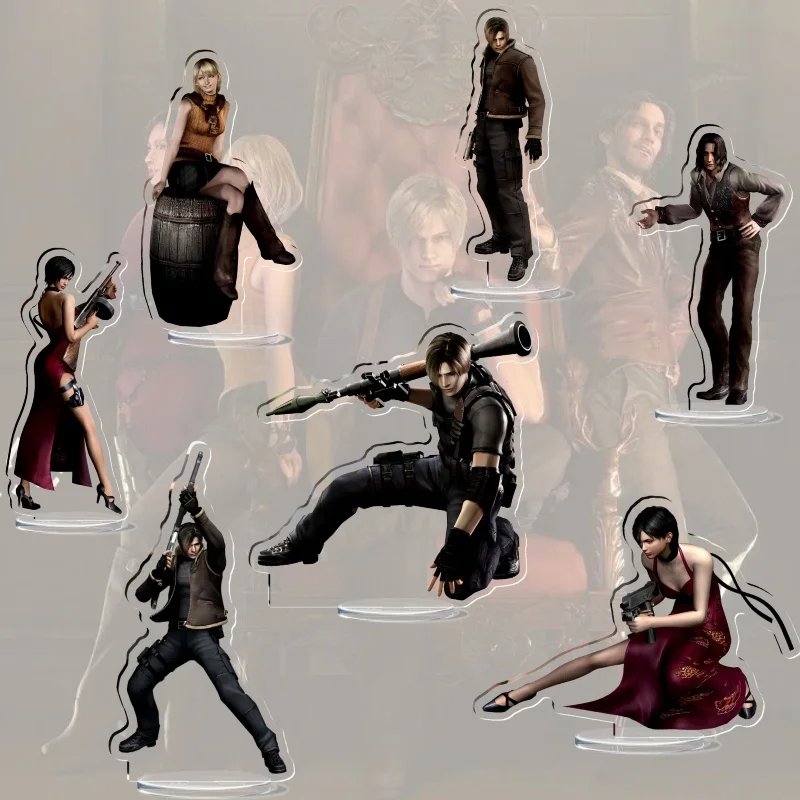 

RE4 Resident Evil 4 Leon Scott Ashley Burke Acrylic Stand Model Plate Decoration Originality Desk Figure Display Game Products