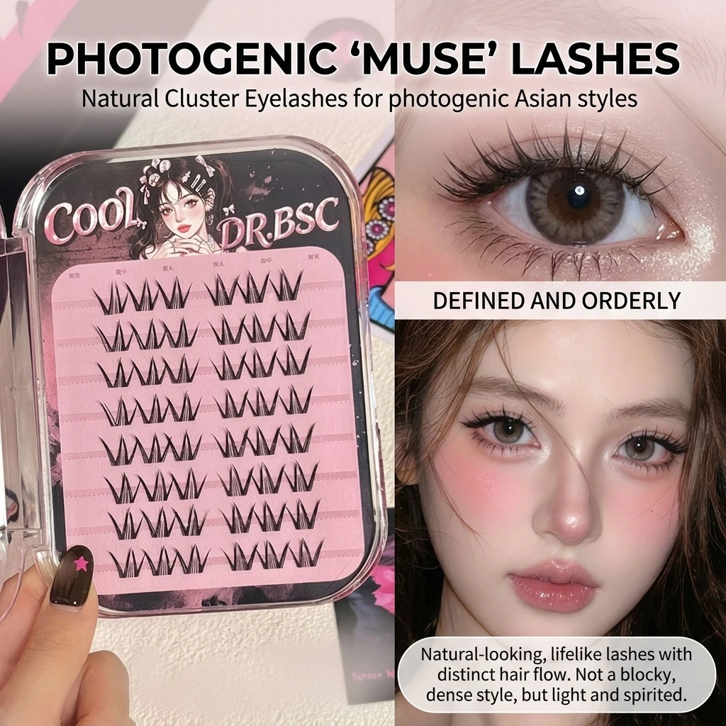 DIY Sweet Cool Eyelash Extension Girl's Group Thai Style Eye Lashes Natural Looking Fluffy False Eyelash Individual Lash Cluster