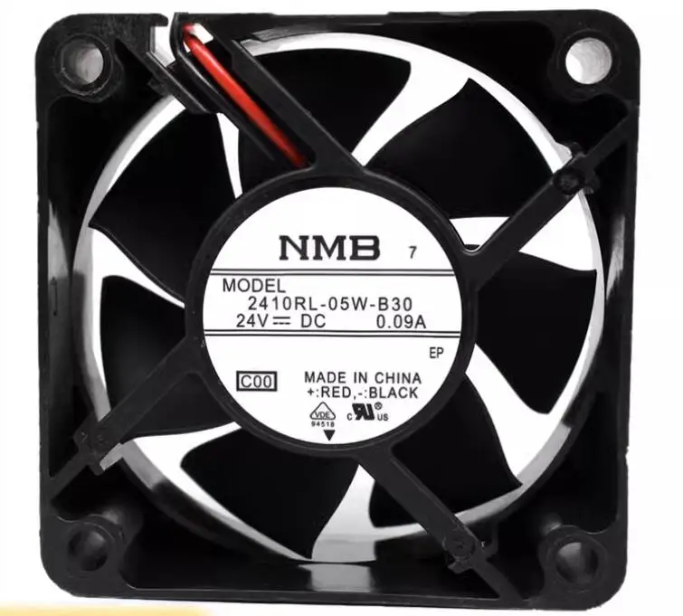 NMB 2410RL-05W-B30 DC 24V 0.09A 60x60x25mm 2-Wire Server Cooling Fan