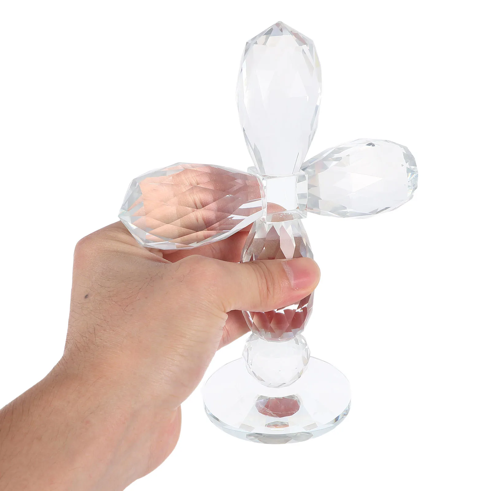 

Standing Crystal Cross Transparent Glass Decorative Religious Home Office Desk Altar Memorial Christmas Glass Cross Decoration