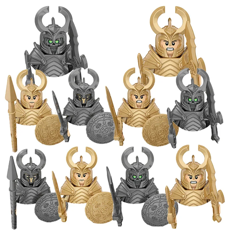 Medieval Mythical Figures Asgard Warrior Death Guard Small Particles Building Blocks Model Childrens Toys Birthday Gifts