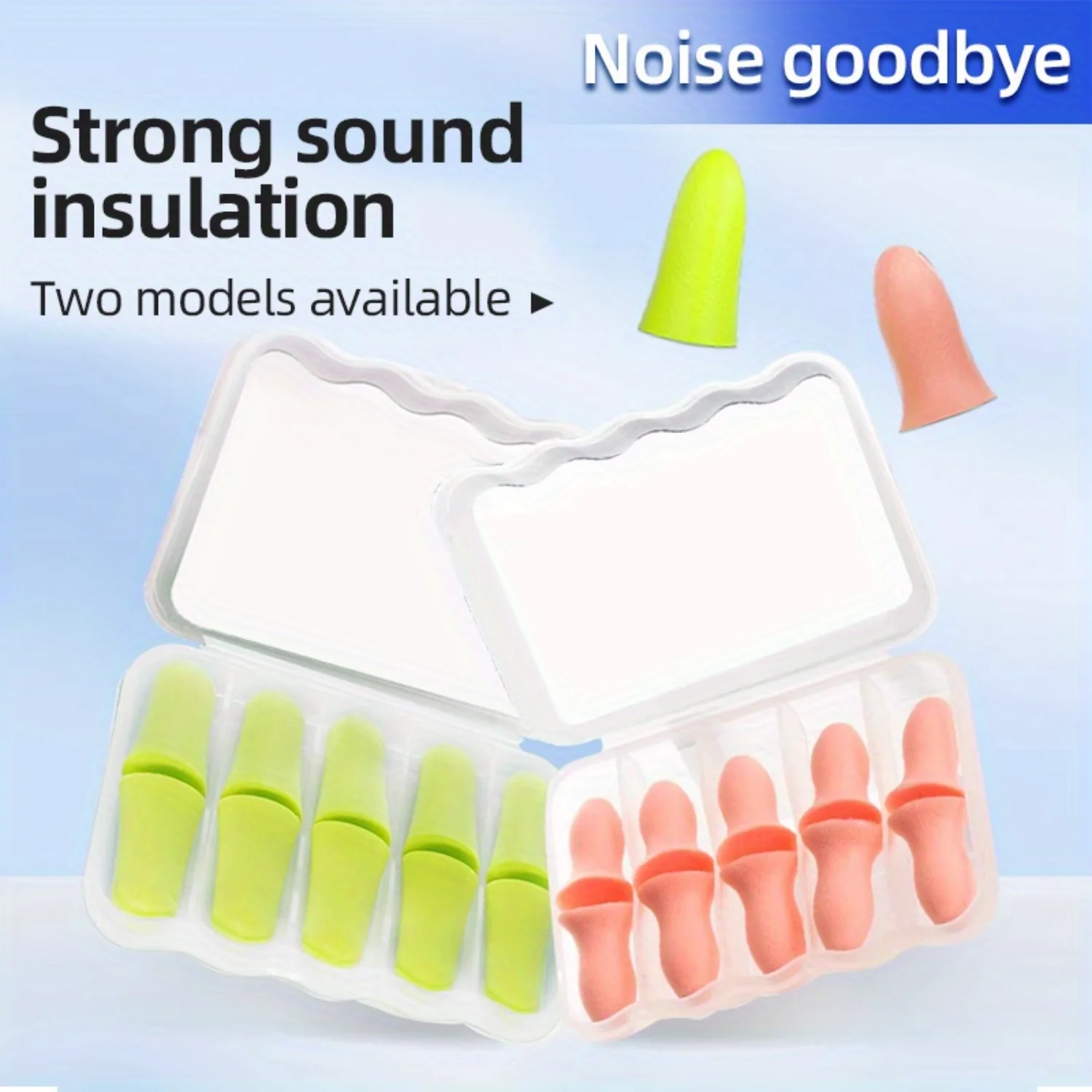 20-Pack Reusable Sleeping Earplugs with Strong Sound Insulation - Soft, Comfortable, Noise-Reducing, Slow Rebound Foam for Long
