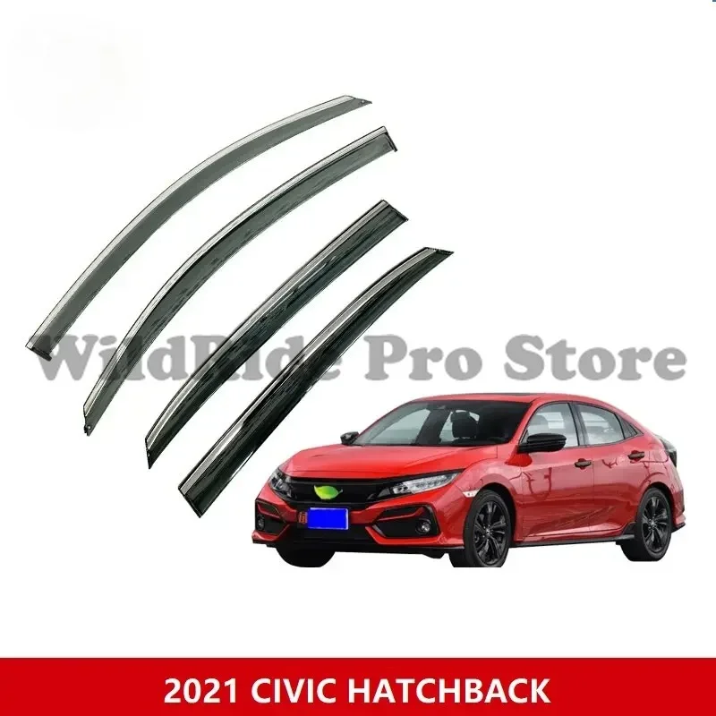 1 set For Honda Civic Hatchback 2021 Window Sun Visor Windshield Car Sun Shade Rain Deflector Air Guide Molding