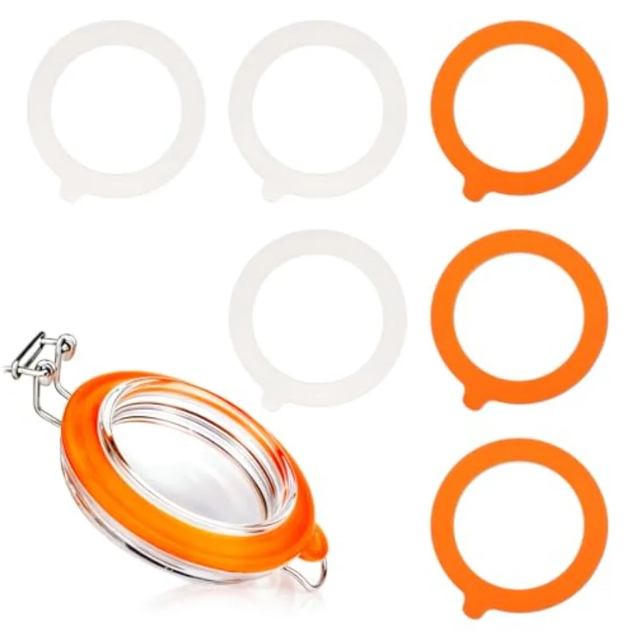 

6 упаковок силиконовых прокладок для стеклянных банок, 3,7 дюйма, резиновые уплотнительные кольца, плотная силиконовая сменная прокладка, плотная герметичная прокладка для