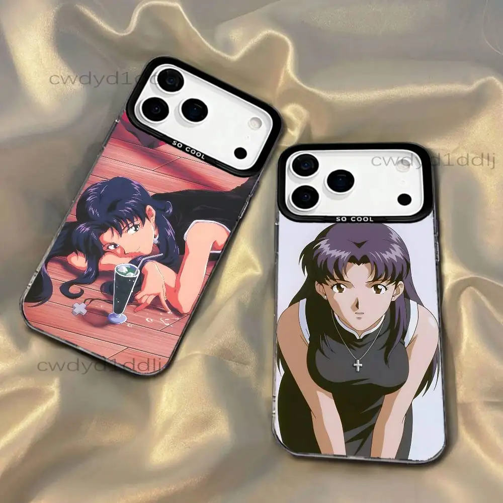 

M-Misato Katsuragi Anime Phone Case For iPhone 17,16,15,14,13,12,X,8,Pro,Max,Plus,SE4,Air,Mini HD Black IMD Matte