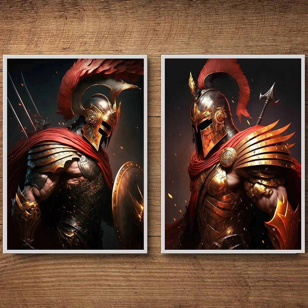 Greek Mythology God Ares Poster Prints For Living Room Home Decor Myth Hero Helmet And Armour Canvas Painting Wall Art Cuadros