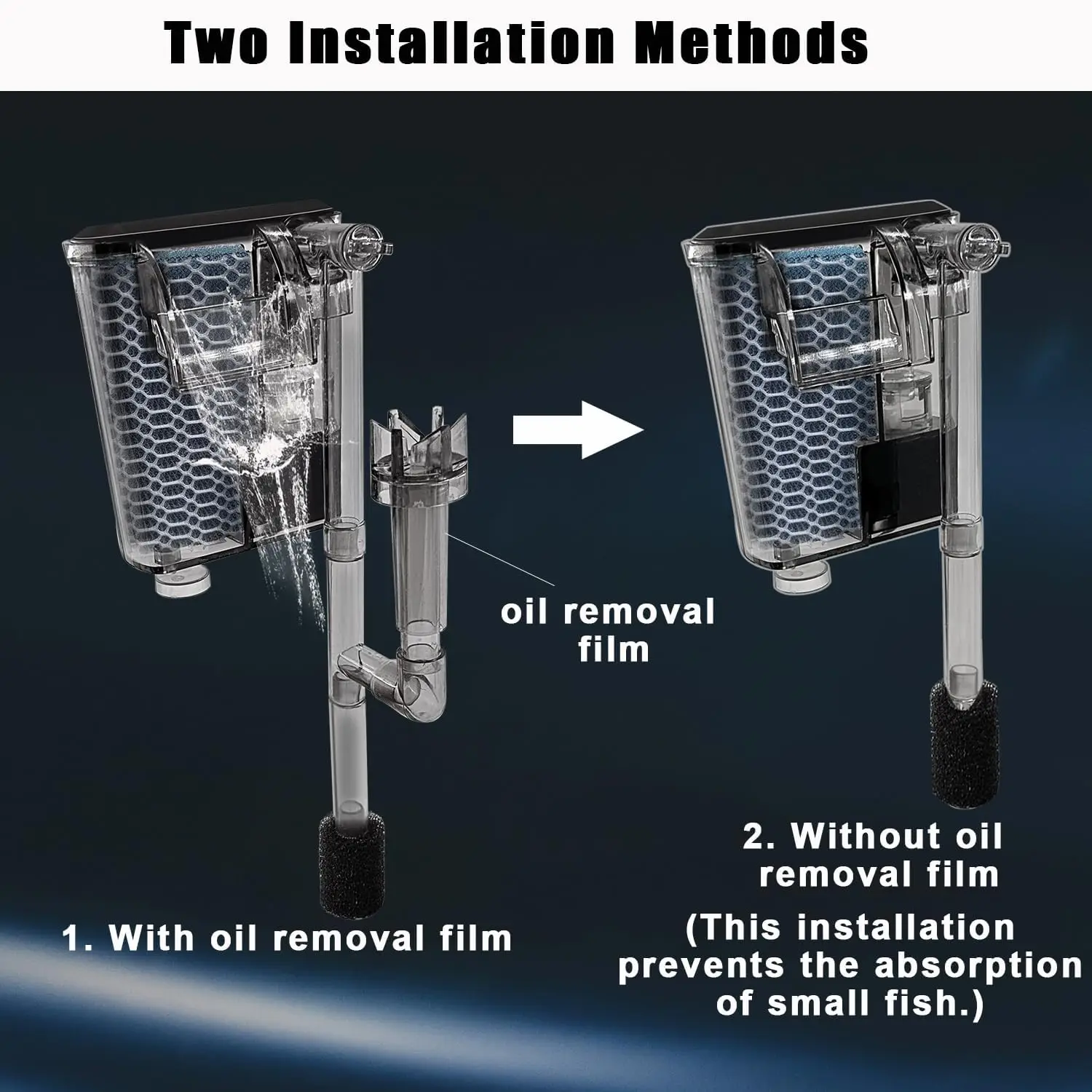 Acquario in nano vetro per pesci da 3 galloni 12,6" L, con piastra separatore per Betta, acquario quadrato multifunzionale con filtro, LED Li