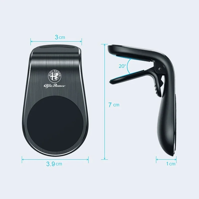 Hub Caps Magnetic Car Phone Holder Wireless Charger Stand For Alfa Romeo 159 Giulietta Giulia 147 Mito 156 GT Stelvio F1 Brera V view 6