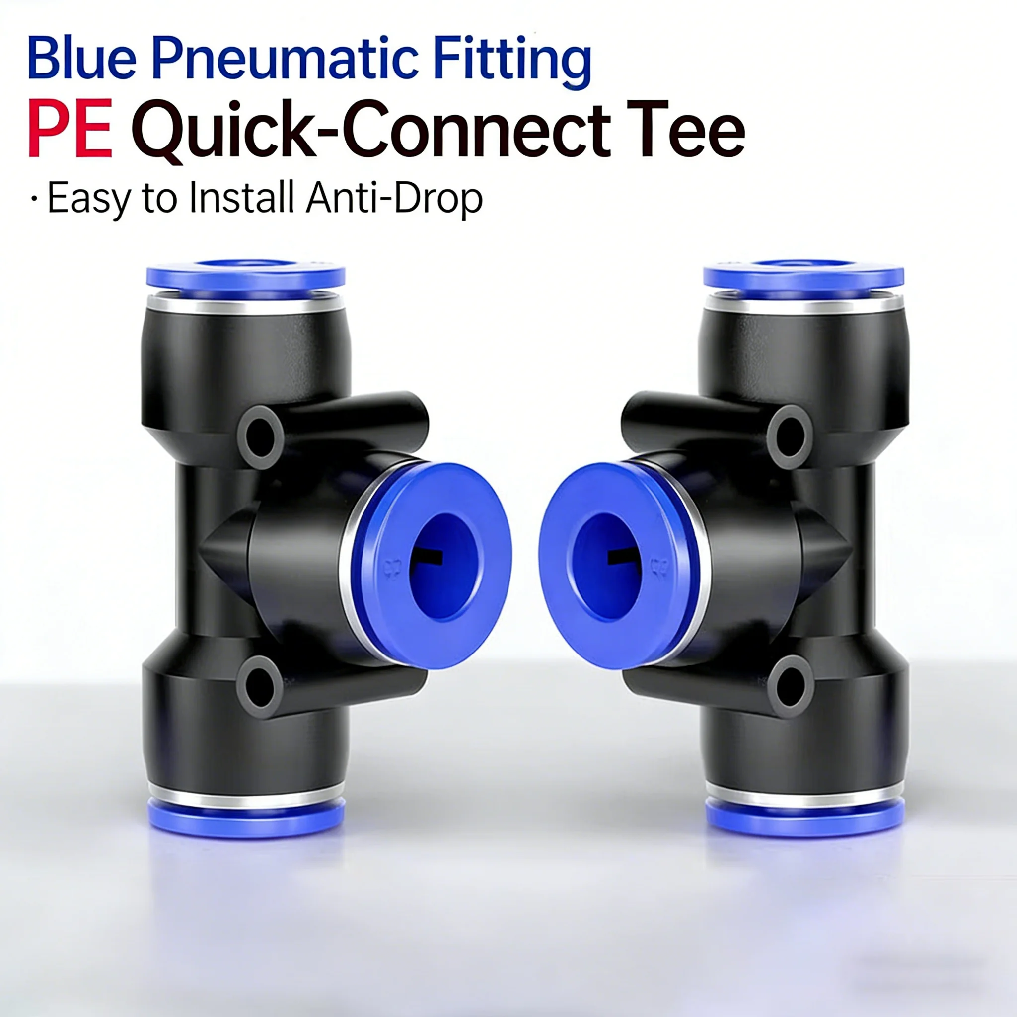 20/100pcs T-type Tee PE14/16 Air Pump Pneumatic Trachea Quick Connector PE10 High Pressure Quick Plug Connector 4/6/8/12mm