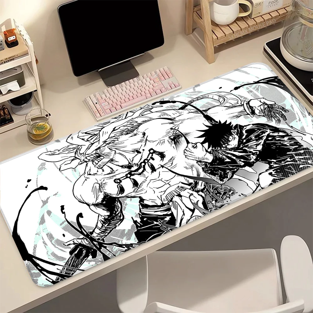 Large Speed 90x40cm Curse Demon Anime Gaming Mouse Pad Non Slip Rubber Stitched Edge Oversized Desk Mat For PC Gamer